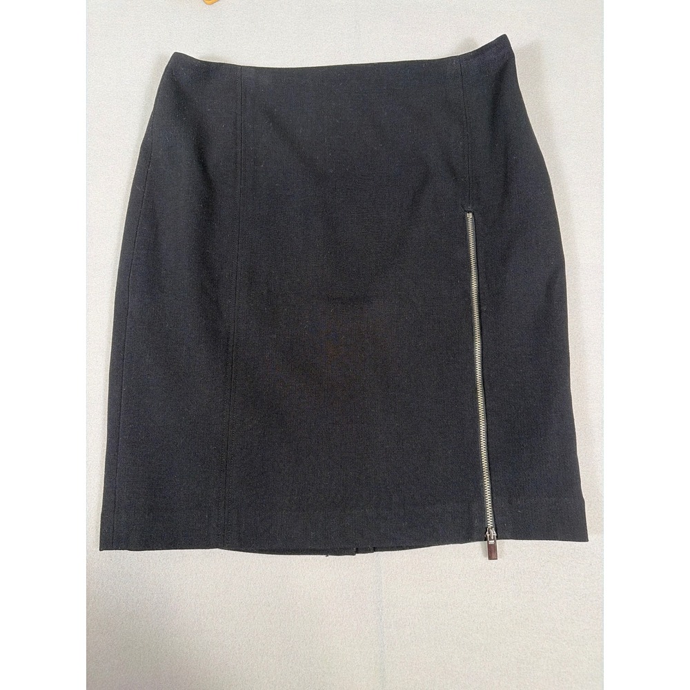 Banana Republic Black Wool Blend Side Zip Mini Skirt Size 6 Office Professional